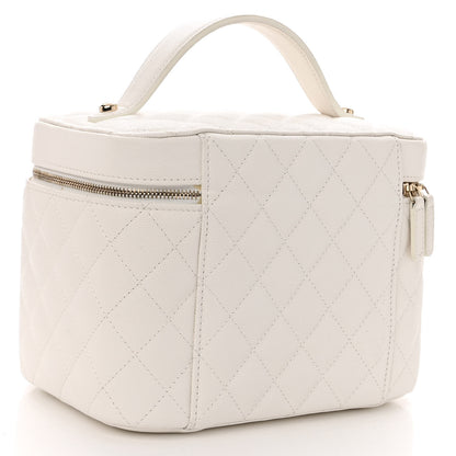 Chanel Caviar Quilted Large Vanity Pouch White 3 of 10