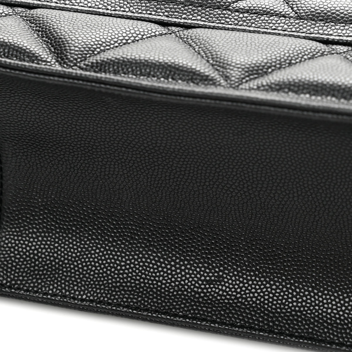 Caviar Quilted Large Shopping Tote Black