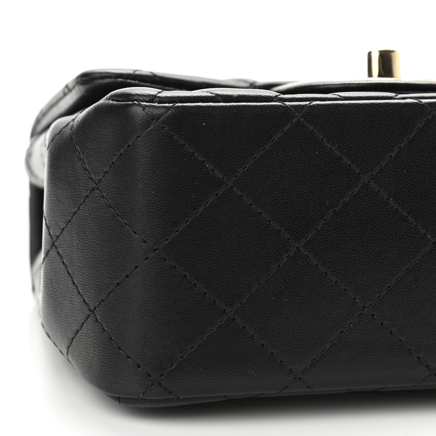 Lambskin Quilted Mini Square Flap Black