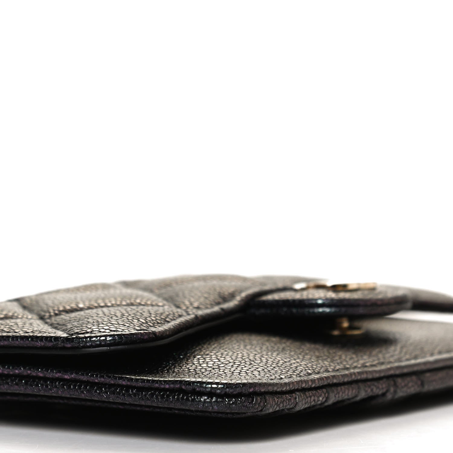 Chanel Iridescent Caviar Quilted Flap Zip Card Holder Black 8 of 10