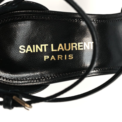 Saint Laurent Calfskin Cassandra 100 Ankle Strap Sandals 39 Black 8 of 10