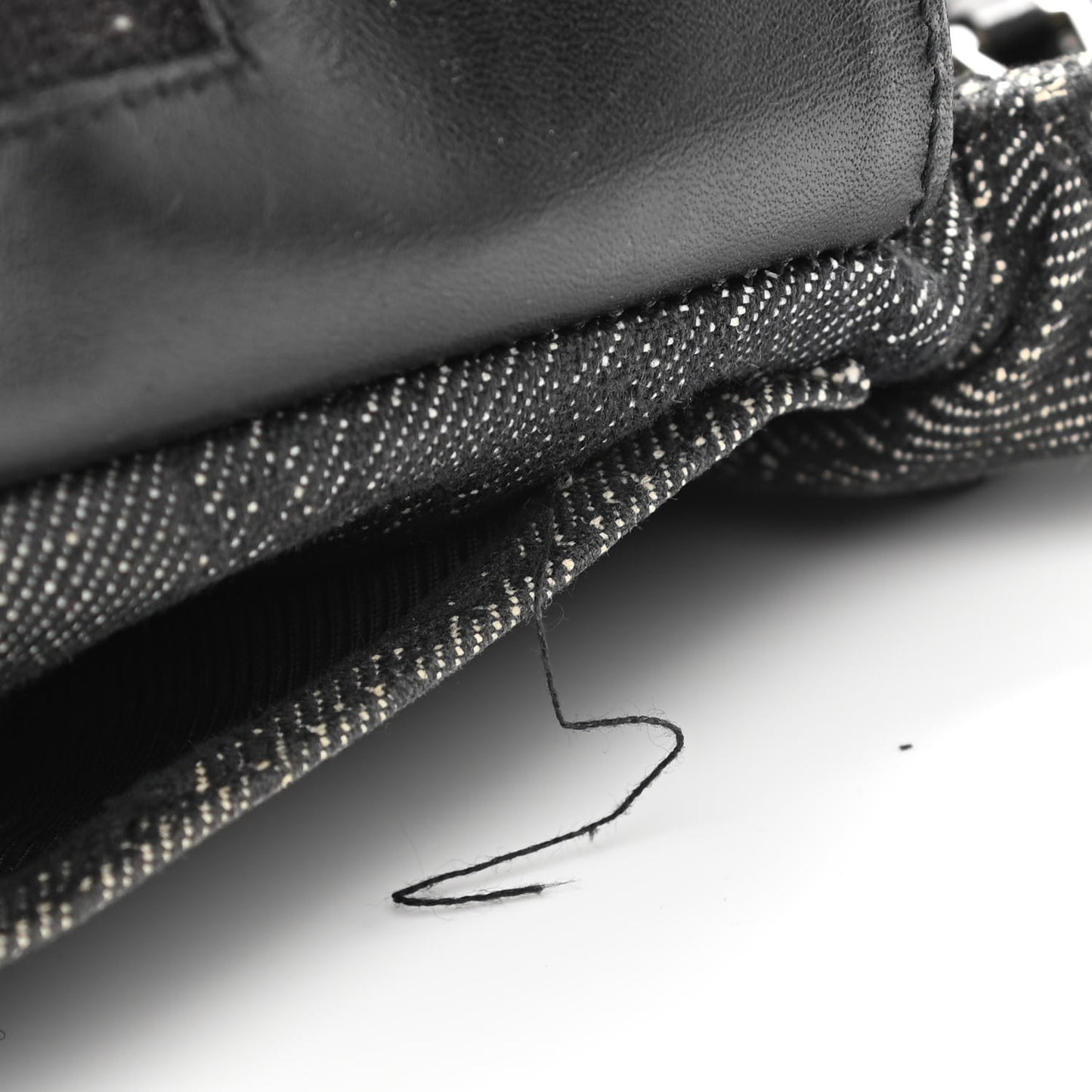 Denim Monogram Double Pocket Belt Bag Black