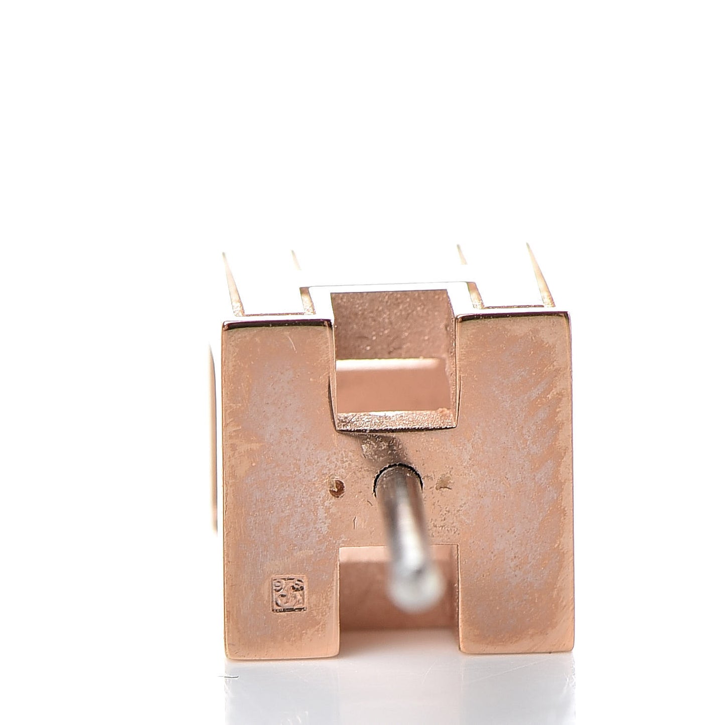 Rose Gold Plated Cage d'H Earrings White