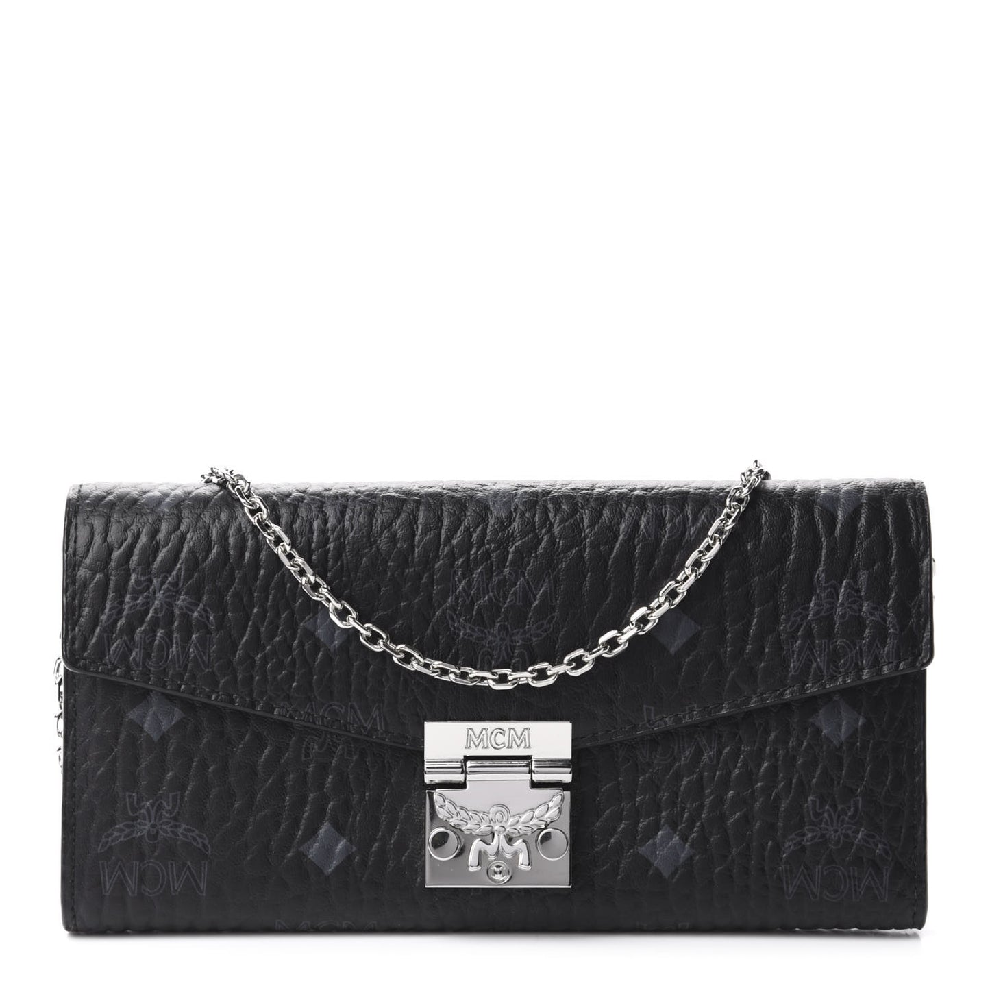 Visetos Large Patricia Wallet On Chain Black