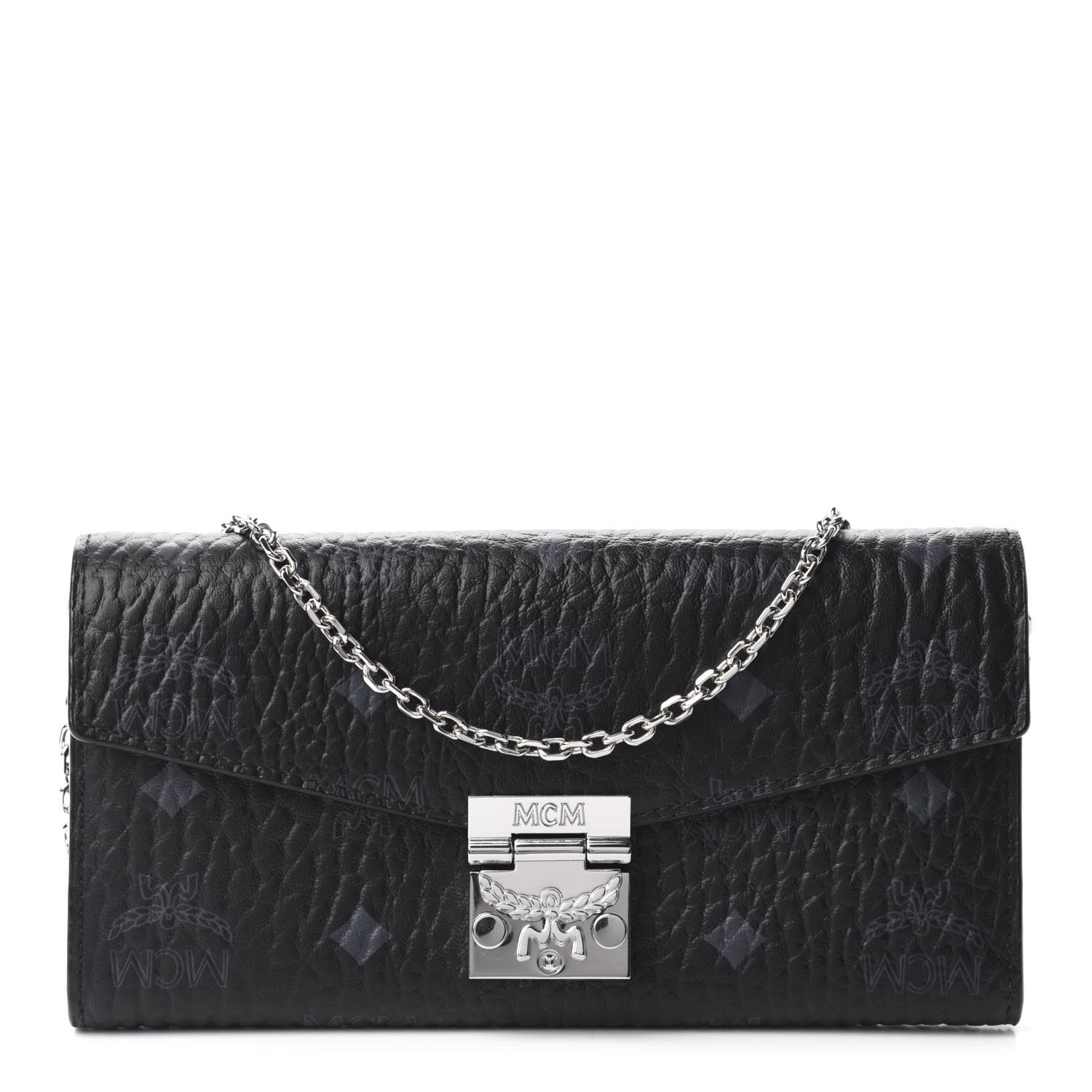 MCM Visetos Large Patricia Wallet On Chain Black 1 of 10