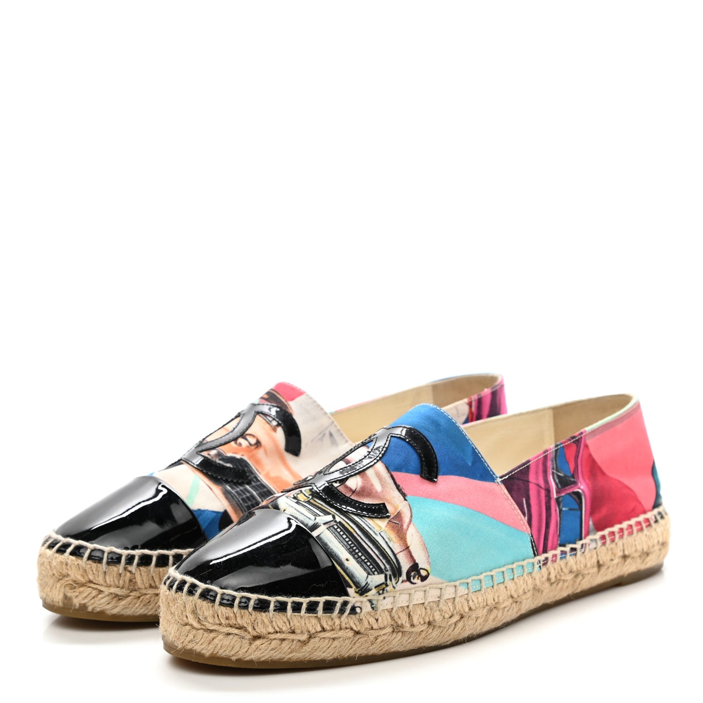 Fabric Patent CC Espadrilles 39 Multicolor Black