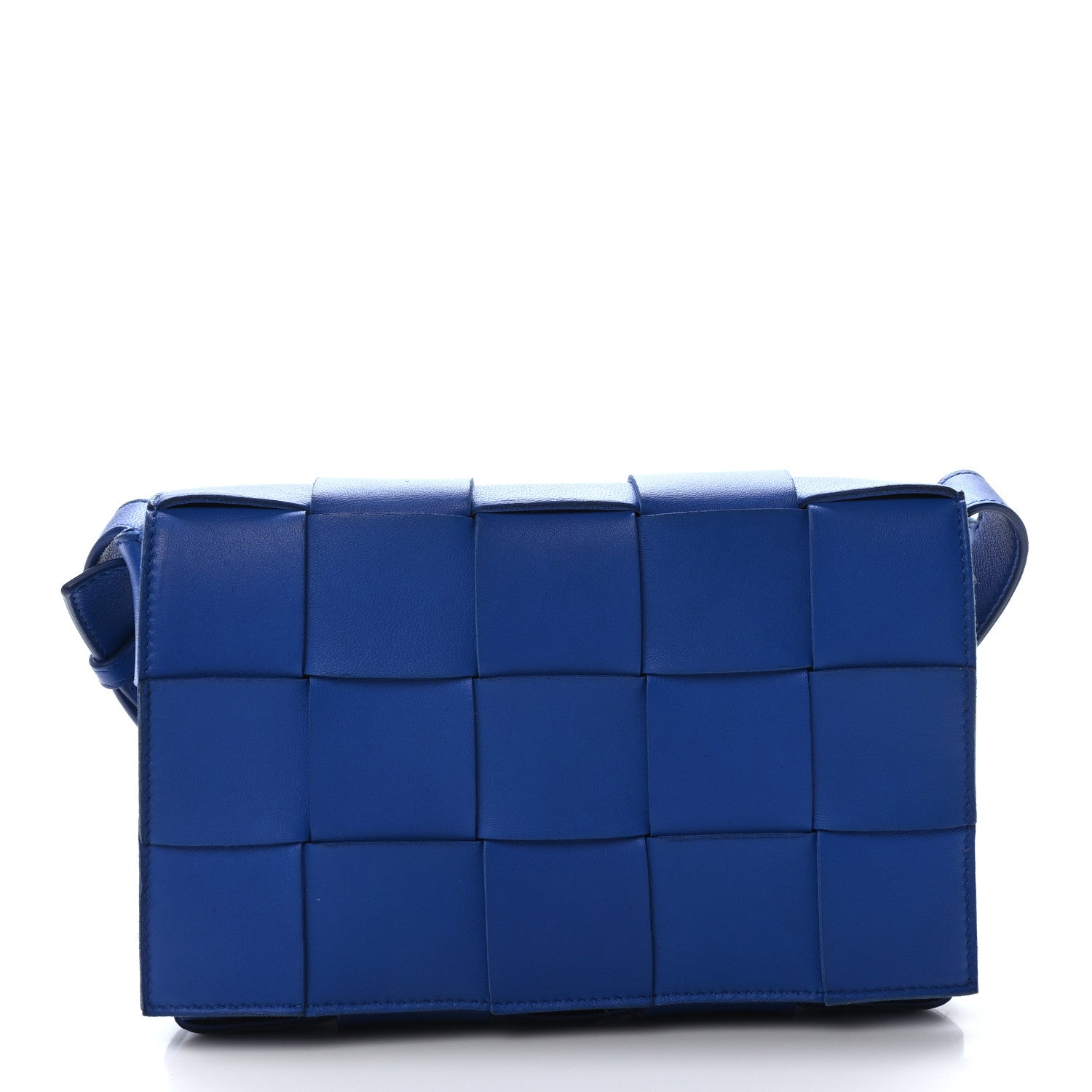 Bottega Veneta Lambskin Maxi Intrecciato Cassette Crossbody Bag Cobalt 1 of 11