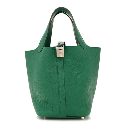 Hermes Taurillon Clemence Picotin Lock 18 PM Vert Vertigo 1 of 13