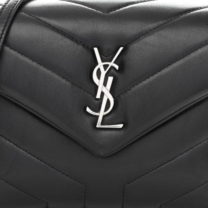 Saint Laurent Calfskin Y Quilted Monogram Toy Loulou Crossbody Bag Black 6 of 11
