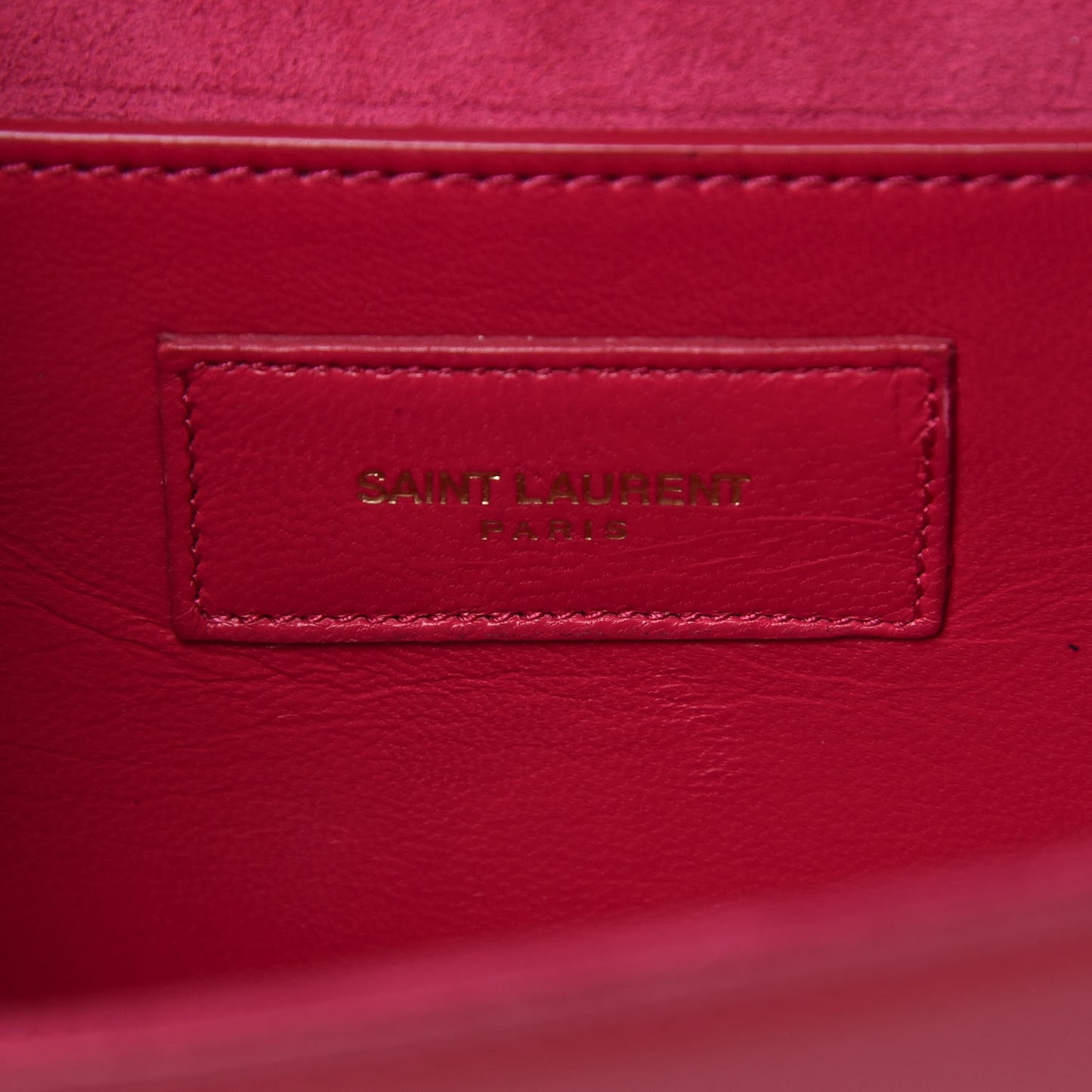 Patent Grain De Poudre Classic Monogram Cassandre Clutch Fuchsia