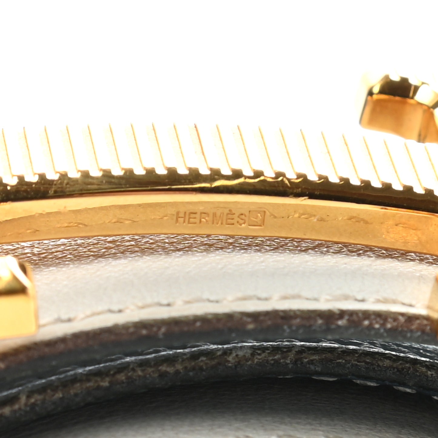 Swift Epsom Strie 32mm H Belt 85 White Blue Jean