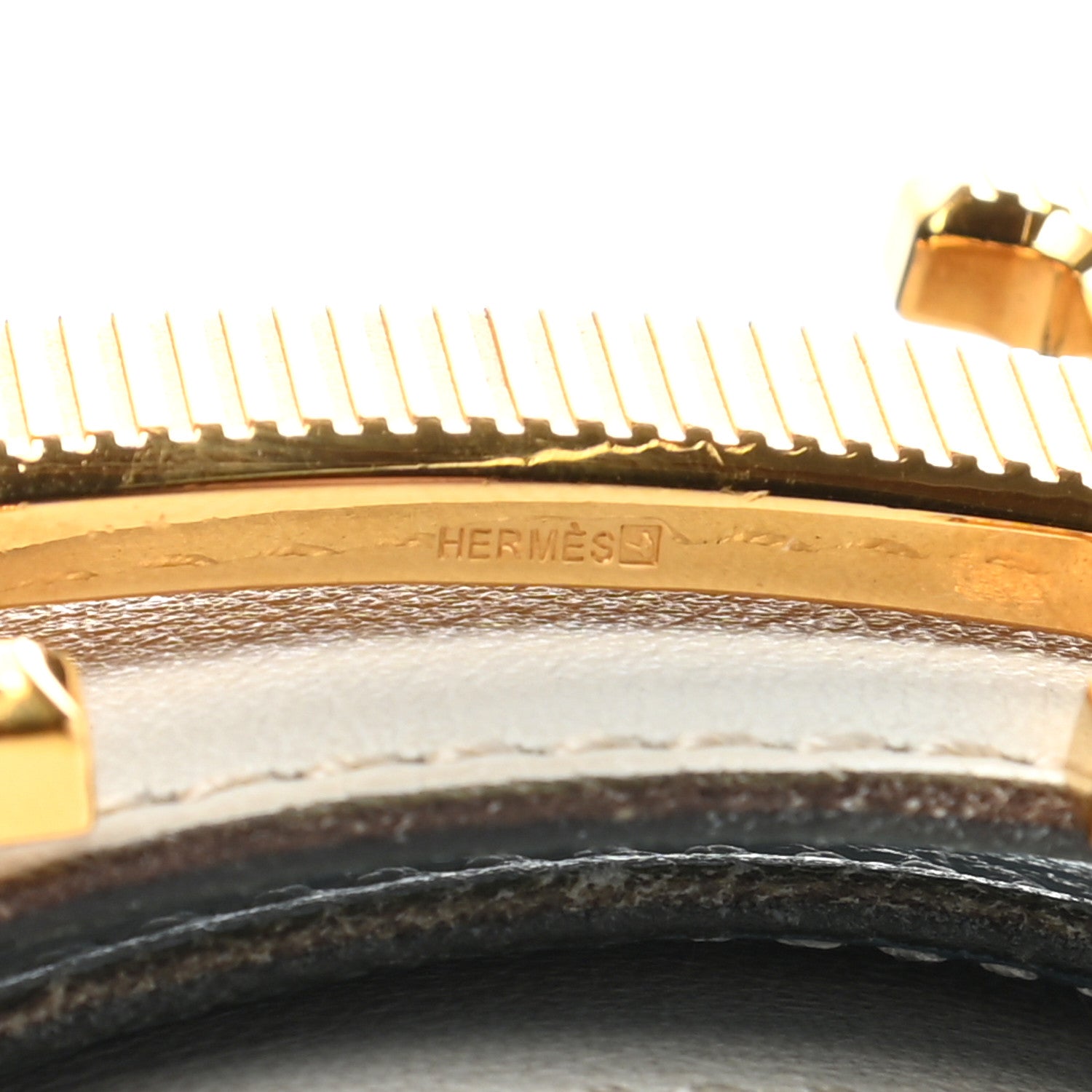 Hermes Swift Epsom Strie 32mm H Belt 85 White Blue Jean 6 of 8