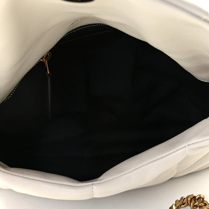 Saint Laurent Lambskin Quilted Small Loulou Puffer Monogram Chain Satchel Crema Soft 7 of 8