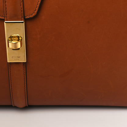 Celine Satinated Calfskin Medium 16 Top Handle Bag Tan 8 of 15