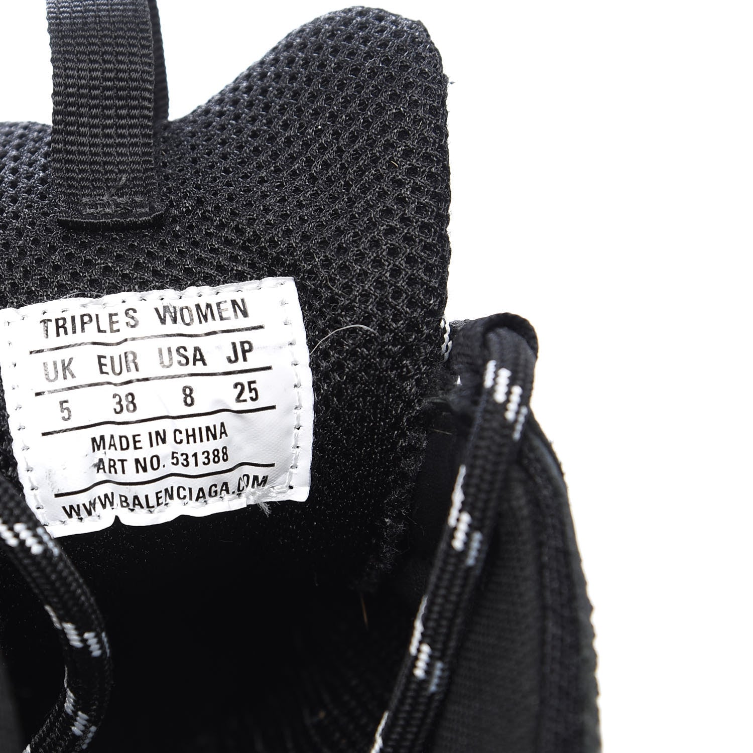 Balenciaga Fabric Mesh Womens Triple S Sneakers 38 Black Yellow 8 of 8
