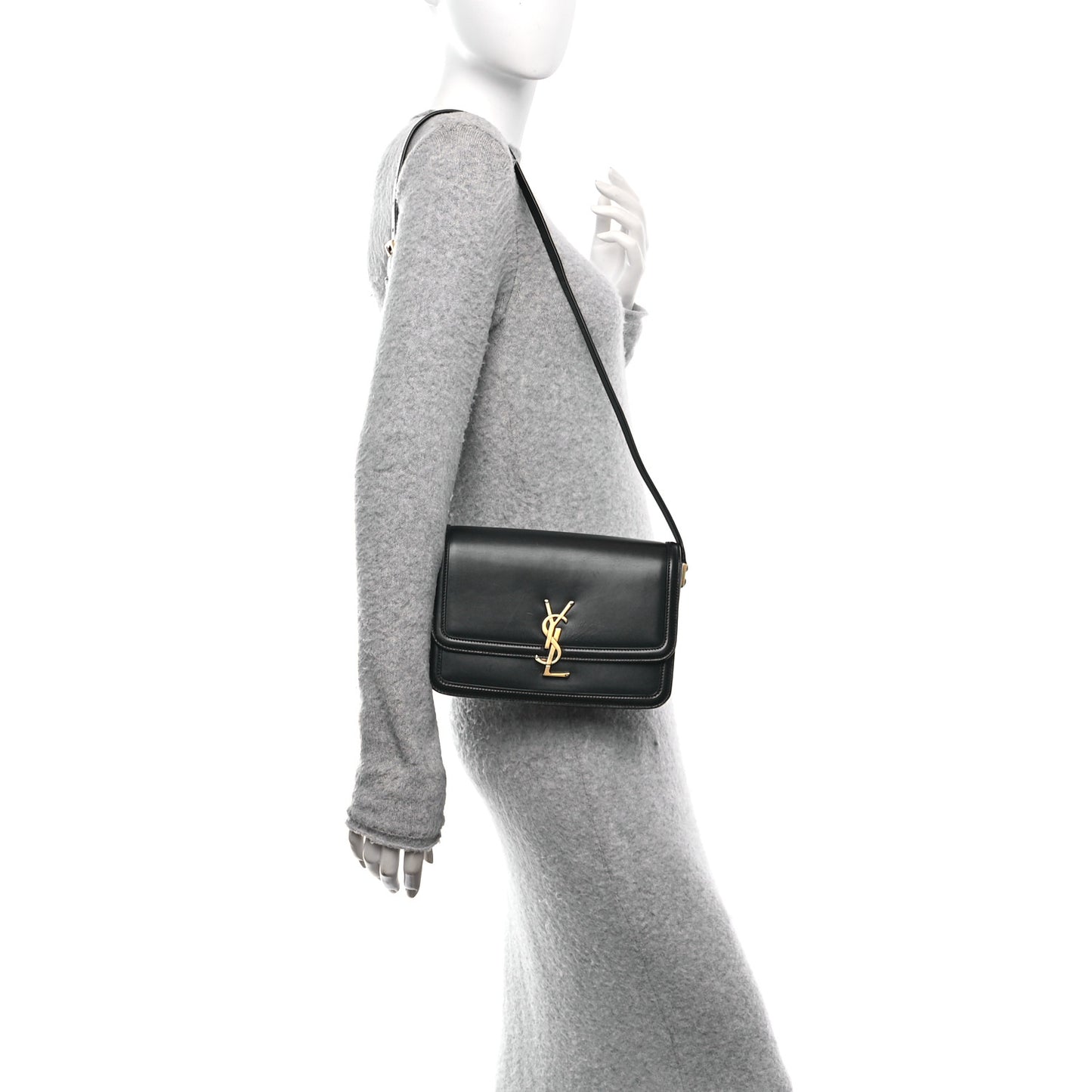 Box Calfskin Monogram Medium Solferino Satchel Black