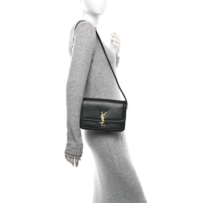 Saint Laurent Box Calfskin Monogram Medium Solferino Satchel Black 3 of 11