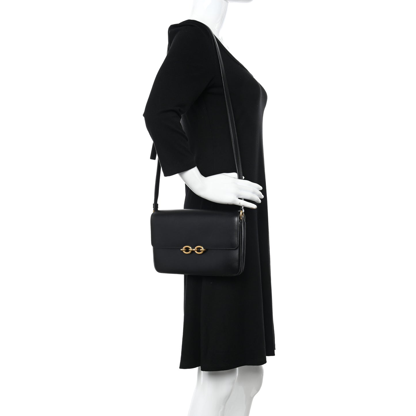 Smooth Calfskin Le Maillon Satchel Black
