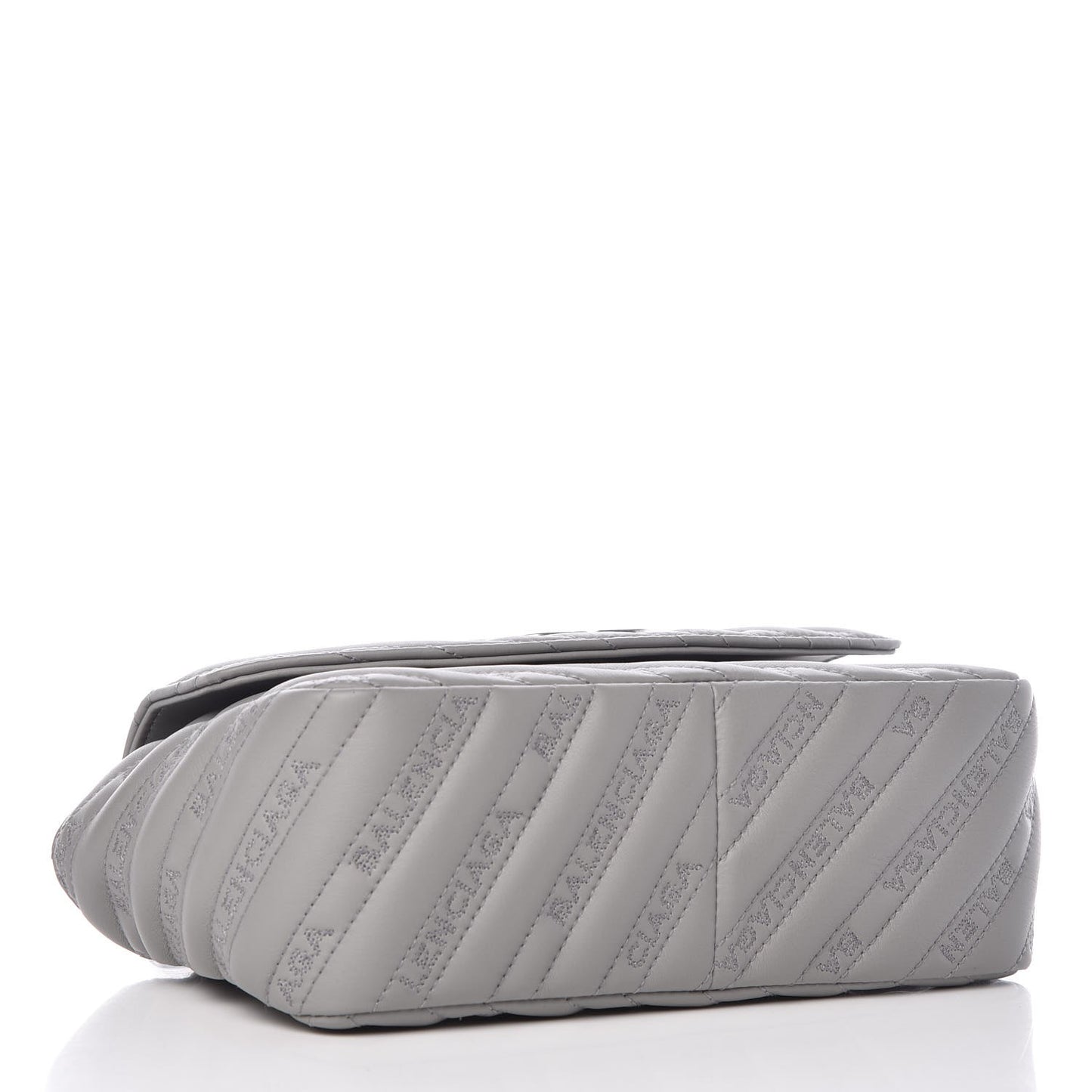 Calfskin Logo Matelasse S BB Round Shoulder Bag Gris Haussmannien