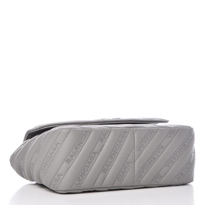 Balenciaga Calfskin Logo Matelasse S BB Round Shoulder Bag Gris Haussmannien 4 of 7