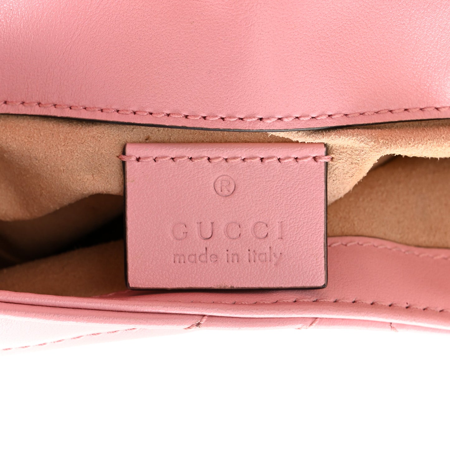 Calfskin Matelasse Super Mini GG Marmont Shoulder Bag Wild Rose