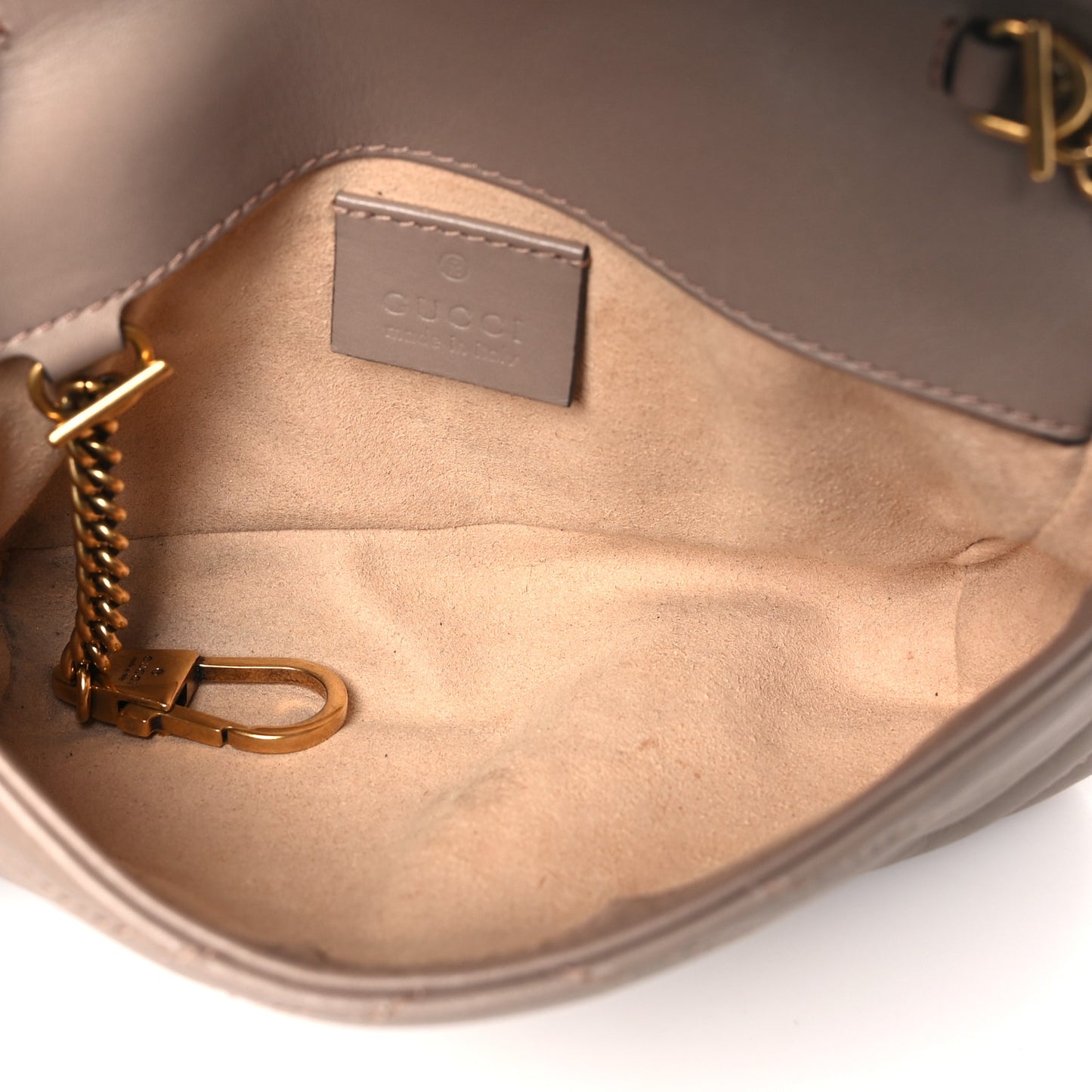 Calfskin Matelasse Super Mini GG Marmont Shoulder Bag Porcelain Rose