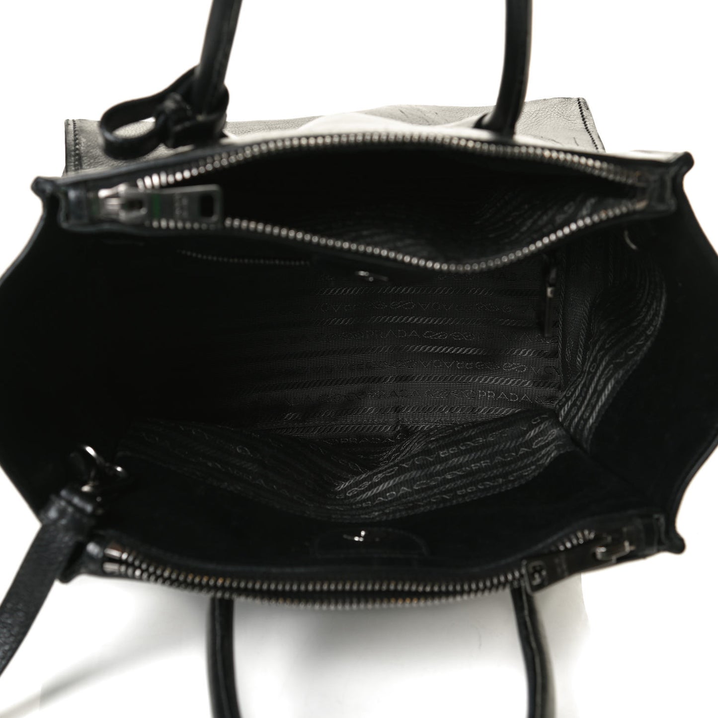 Glace Calf Twin Pocket Tote Black