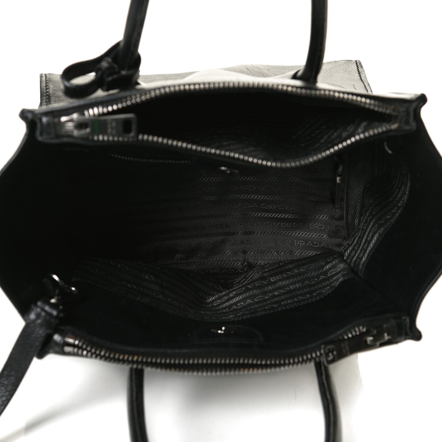 Prada Glace Calf Twin Pocket Tote Black 5 of 12
