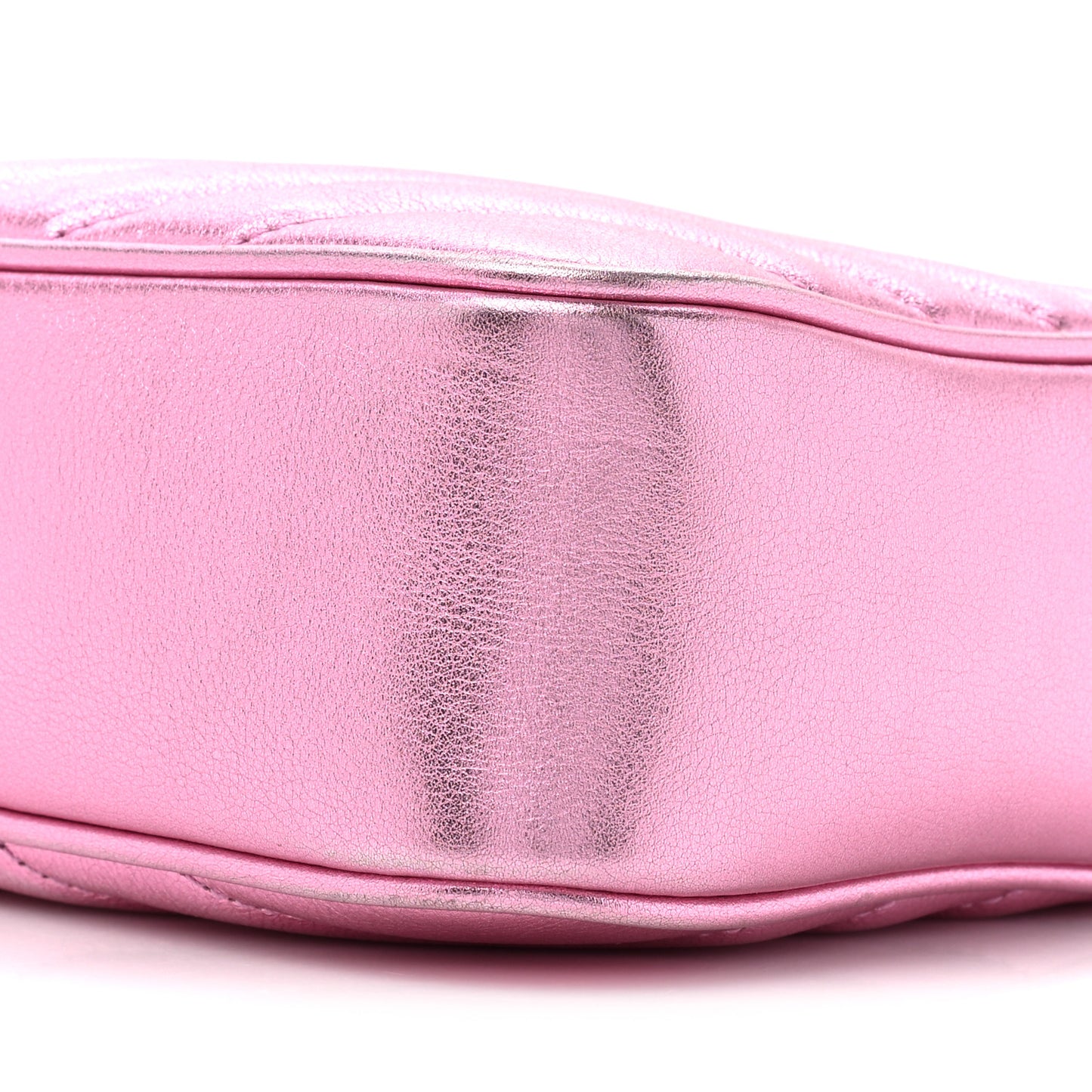 SAINT LAURENT Metallic Calfskin Matelasse Monogram Lou Camera Bag Vegas Pink