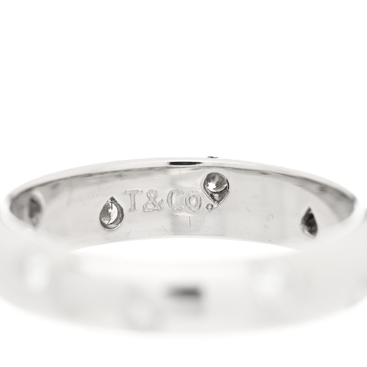 Tiffany Platinum Diamond 4mm Etoile Band Ring 51 5.75 3 of 5