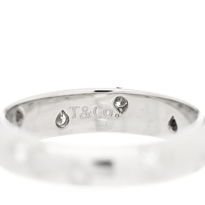 Tiffany Platinum Diamond 4mm Etoile Band Ring 51 5.75 3 of 5