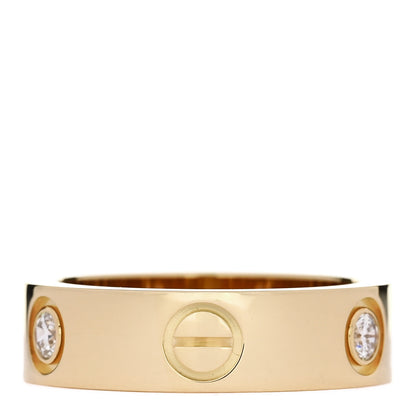 Cartier 18K Yellow Gold 3 Diamond 5.5mm LOVE Ring 51 5.75 3 of 4