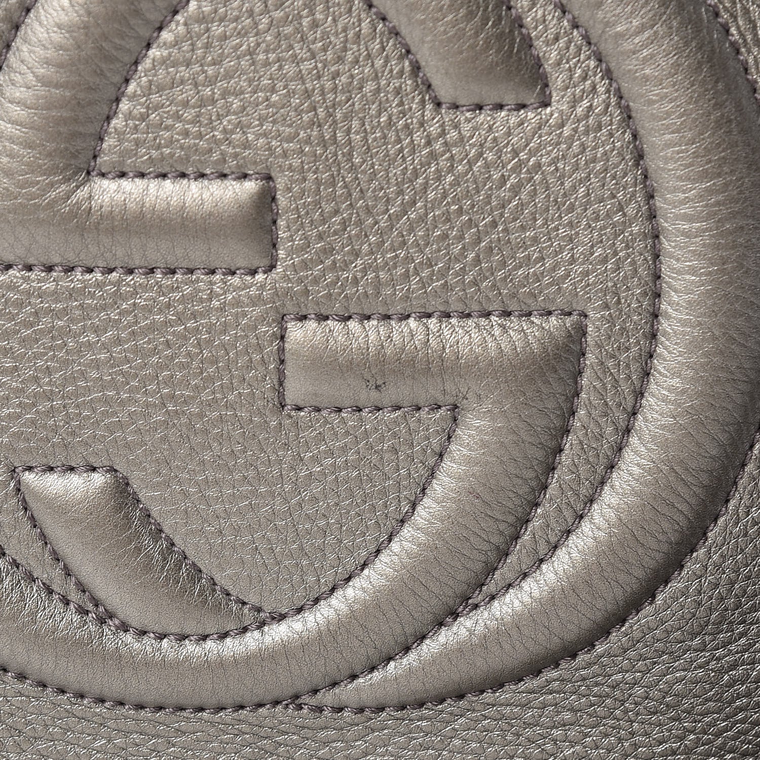 Gucci Metallic Pebbled Calfskin Medium Soho Chain Shoulder Bag Sasso 19 of 22