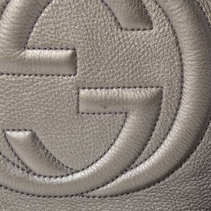 Gucci Metallic Pebbled Calfskin Medium Soho Chain Shoulder Bag Sasso 19 of 22