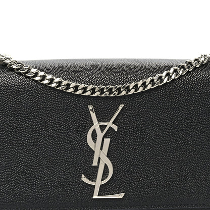 Saint Laurent Grain De Poudre Small Monogram Kate Satchel Black 8 of 10