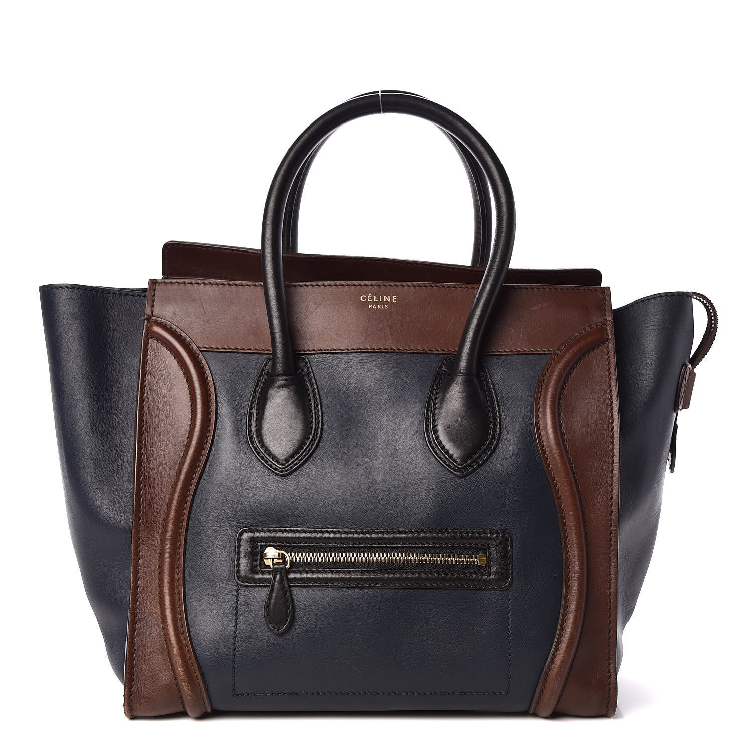 Celine Smooth Calfskin Mini Tri-Color Luggage Navy 1 of 17