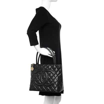 Chanel Caviar Quilted Medallion Tote Black 2 of 10