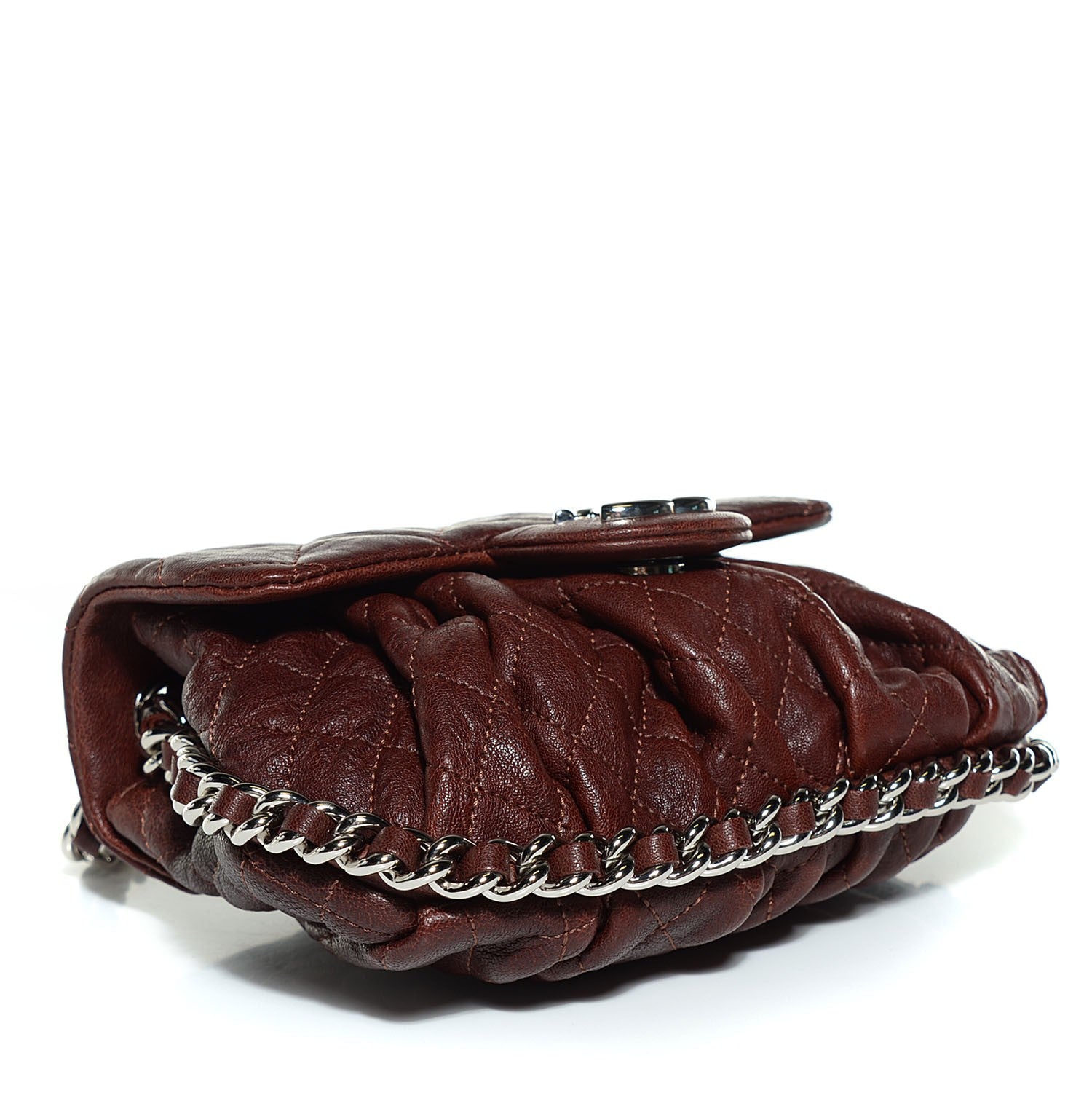 Chanel Washed Lambskin Mini Chain Around Messenger Brown 5 of 8