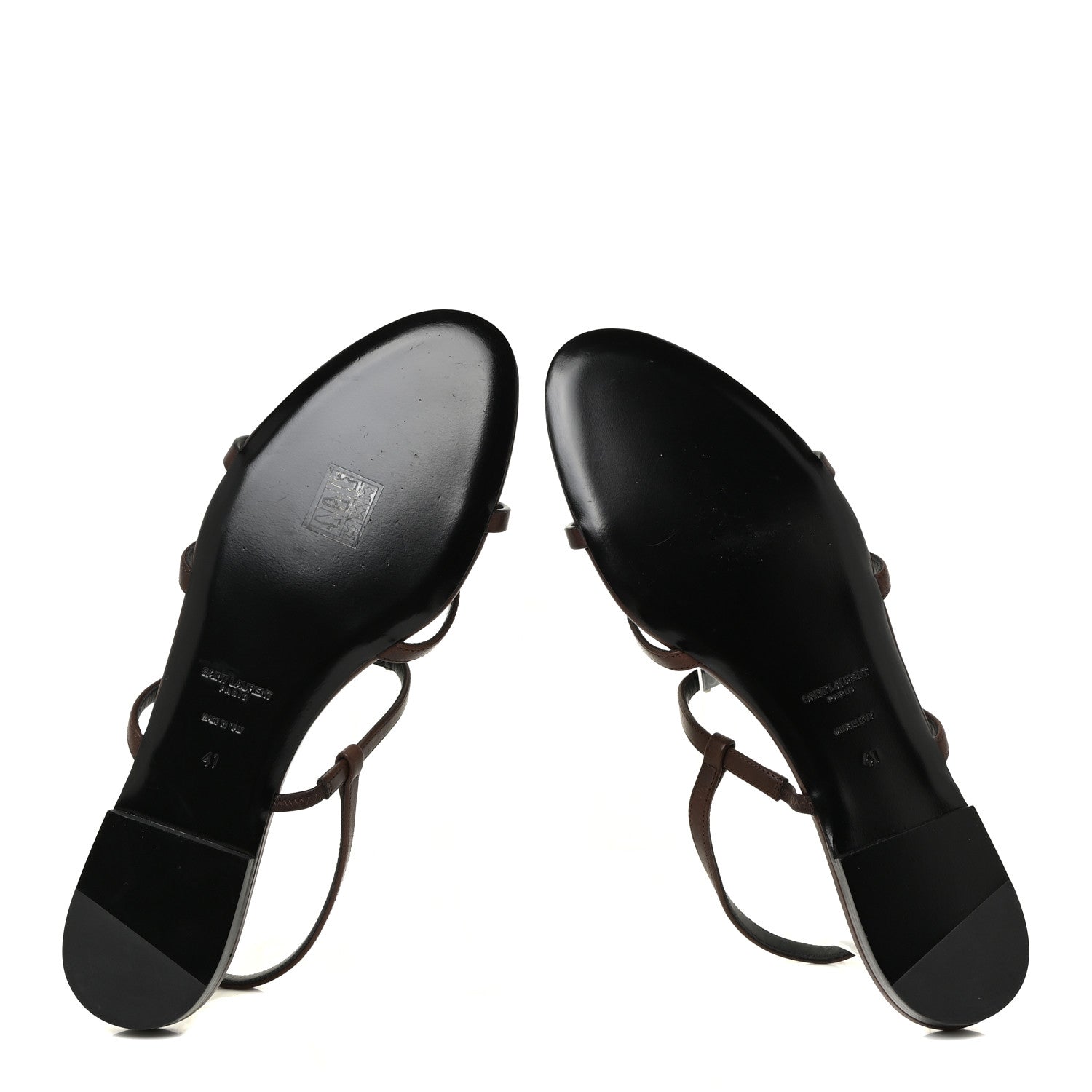 Saint Laurent Calfskin Cassandra Monogram Sandals 41 Moro 10 of 21