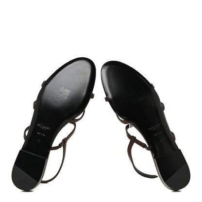 Saint Laurent Calfskin Cassandra Monogram Sandals 41 Moro 10 of 21