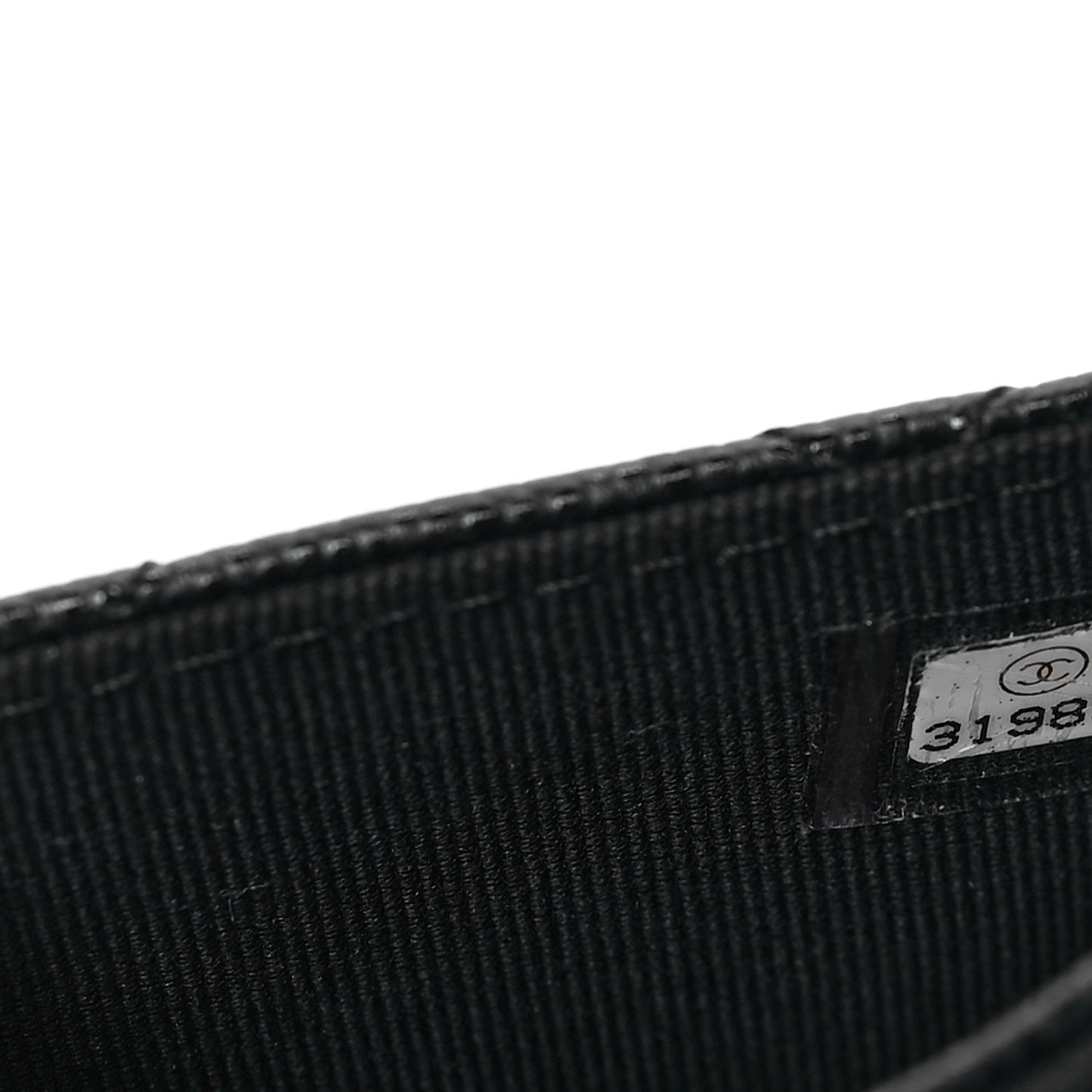 Caviar Quilted Crystal CC Flap Card Holder Black