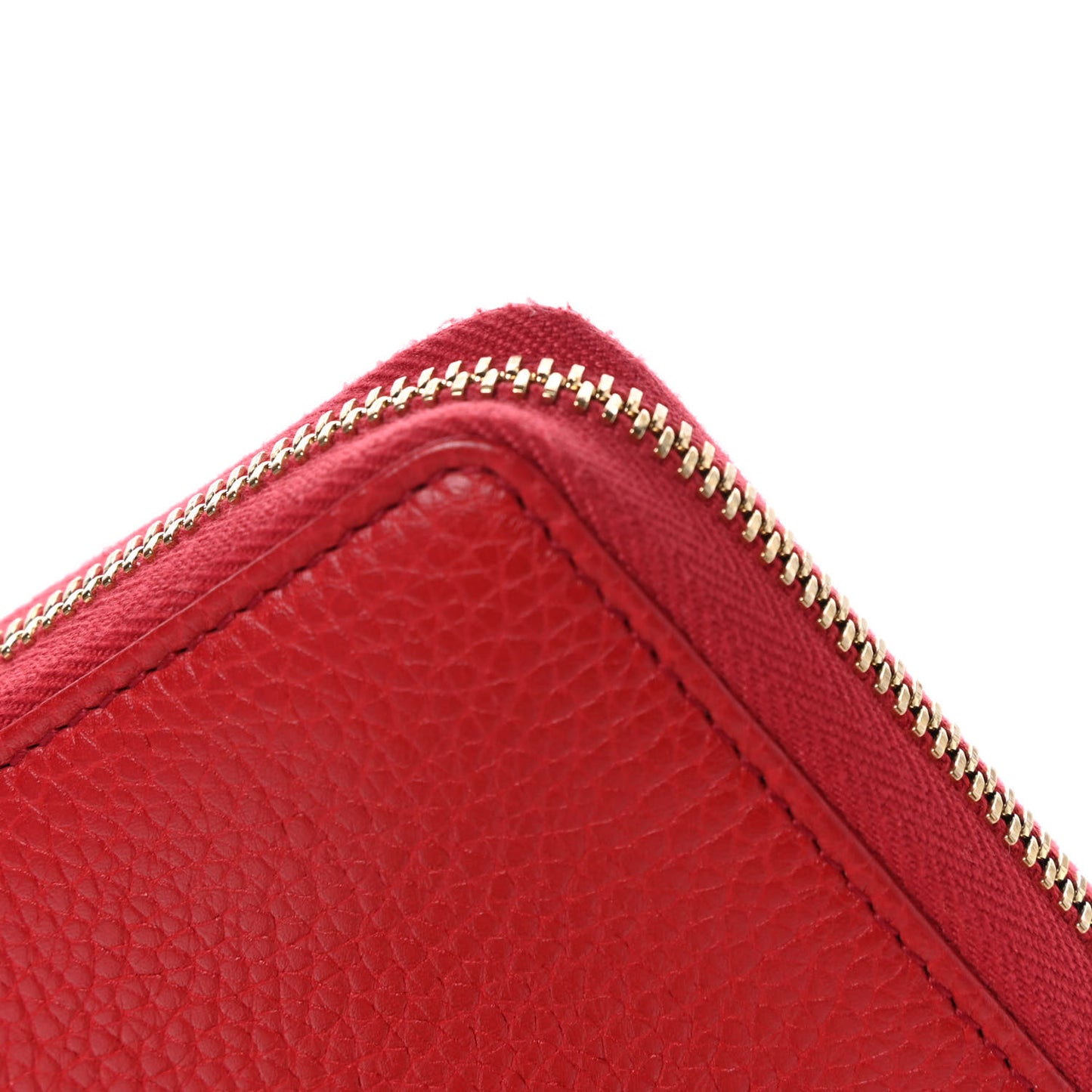 Pebbled Calfskin Soho Zip Around Wallet Red