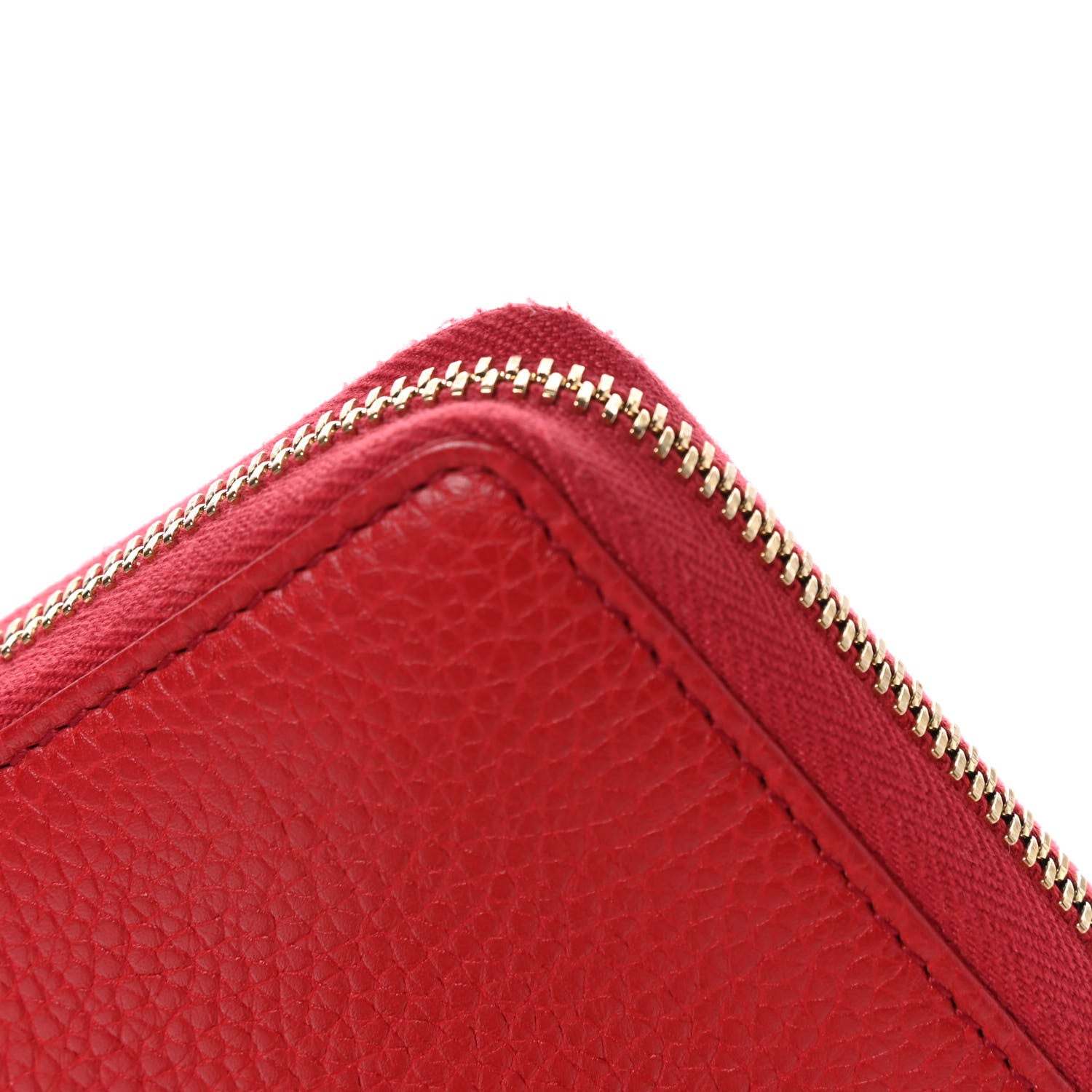 Gucci Pebbled Calfskin Soho Zip Around Wallet Red 9 of 11