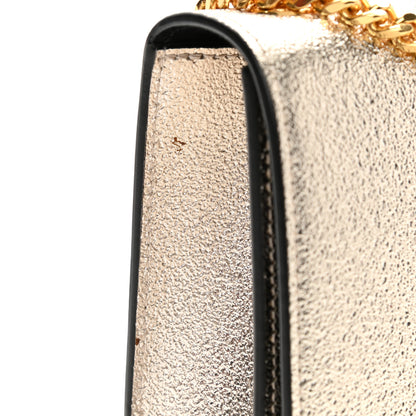 Saint Laurent Metallic Calfskin Small Classic Monogram Kate Satchel Gold 8 of 8