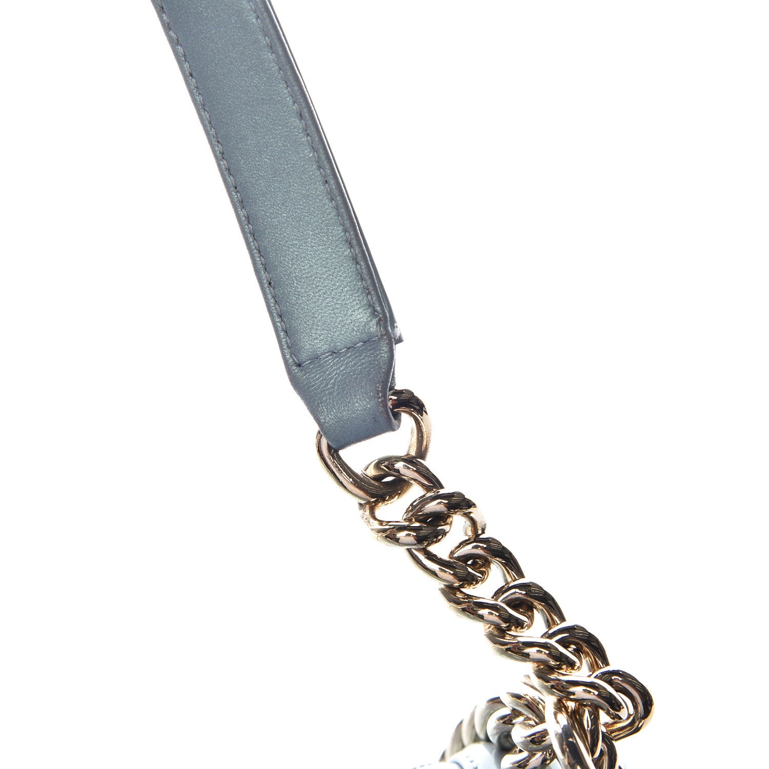 Chanel Iridescent Patent Calfskin Quilted Medium Boy Flap Light Blue 11 of 14