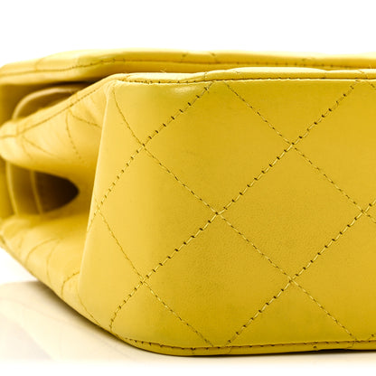 Chanel Lambskin Quilted Medium Double Flap Yellow 9 of 10