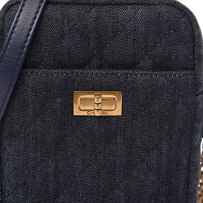 Chanel Washed Denim Quilted Reissue Camera Case Black 10 of 10