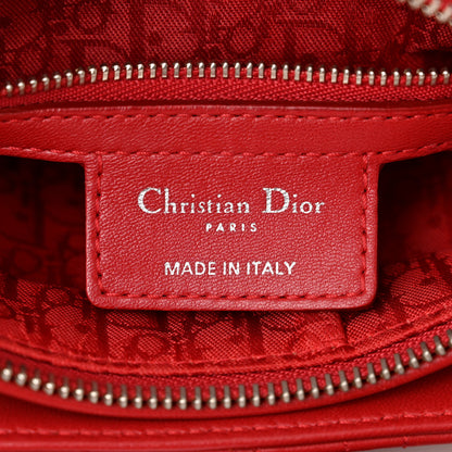 Christian Dior Lambskin Cannage Medium Lady Dior Red 6 of 10