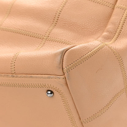 Chanel Caviar Square Stitched Bowler Beige 10 of 19