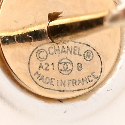 Chanel Pearl Crystal CC Heart Earrings Gold 3 of 4